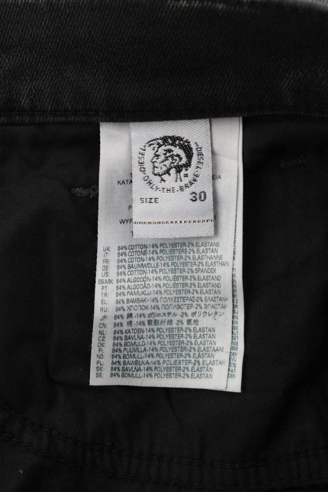 DIESEL D-Strukt Jogg 09B04 vyriški džinsai W30 Slim Fit tamprūs skalbtos juodos spalvos, rekomenduojama kaina 295 € 