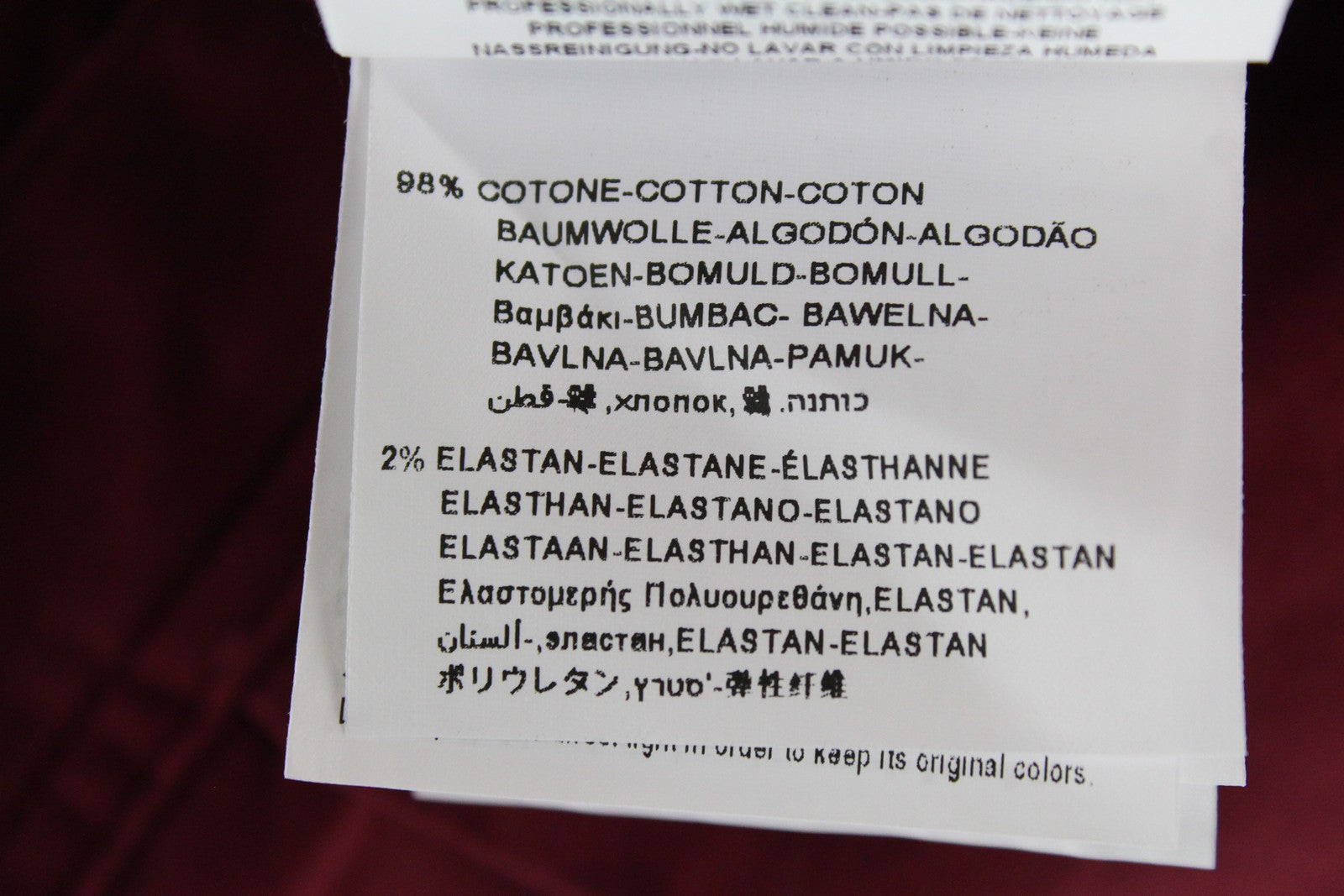 REPLAY Tom Men Trousers W33/L32 Red Cotton Stretch Straight Fit Smart Casual