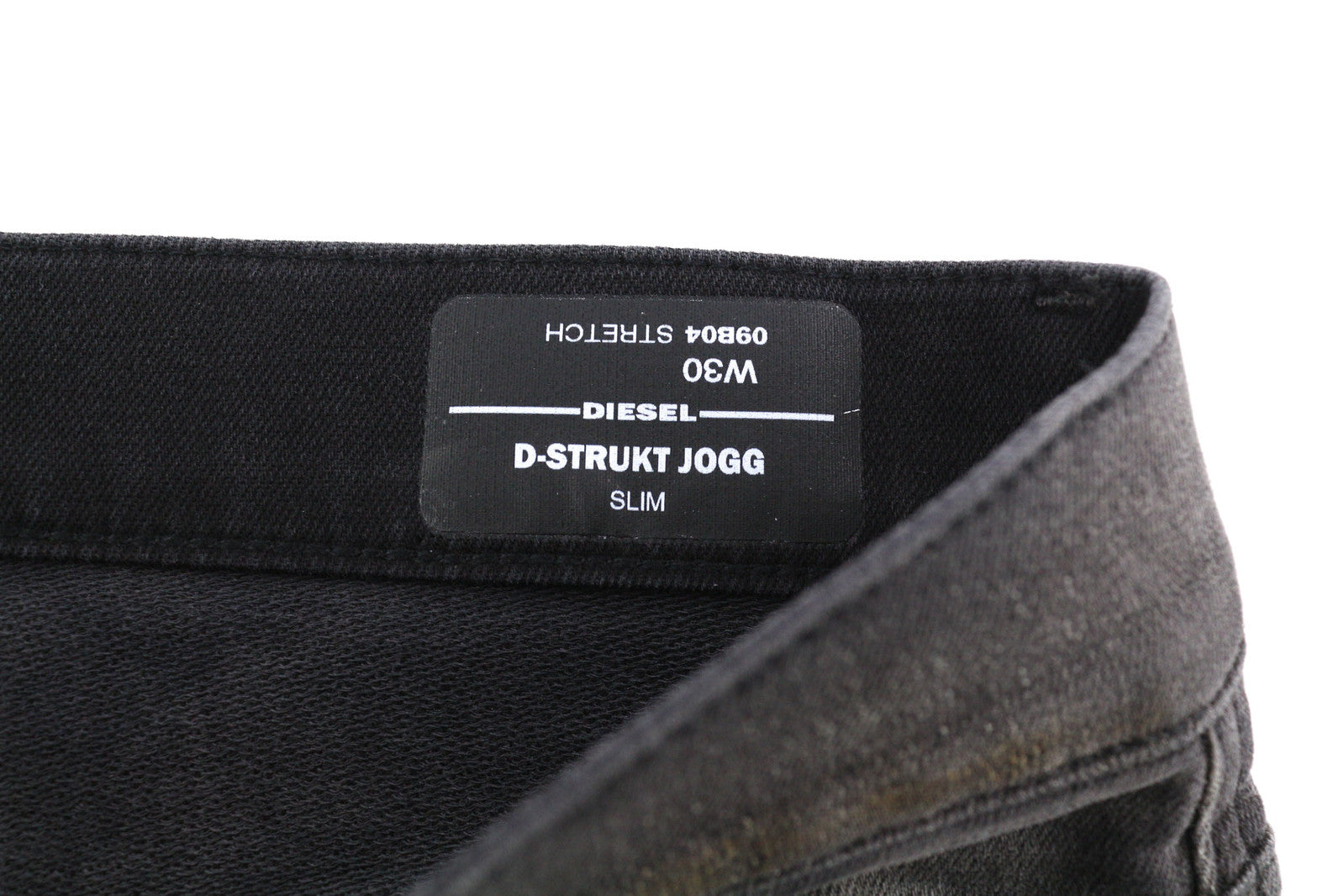 DIESEL D-Strukt Jogg 09B04 vyriški džinsai W30 Slim Leg Stretch, skalbtos juodos spalvos, RRP 295 € 