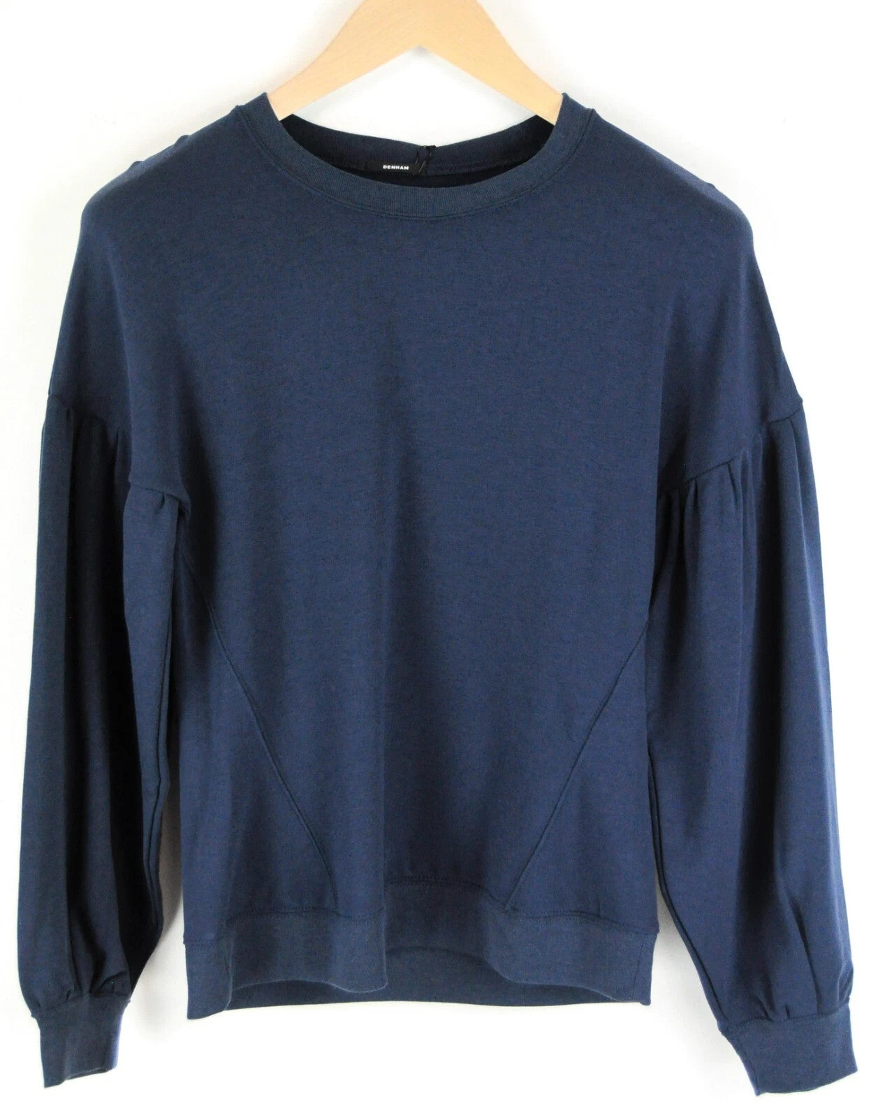 DENHAM Compass moteriški marškinėliai ilgomis rankovėmis, 2XS, mėlyni, tamprūs, laisvalaikio stiliaus 