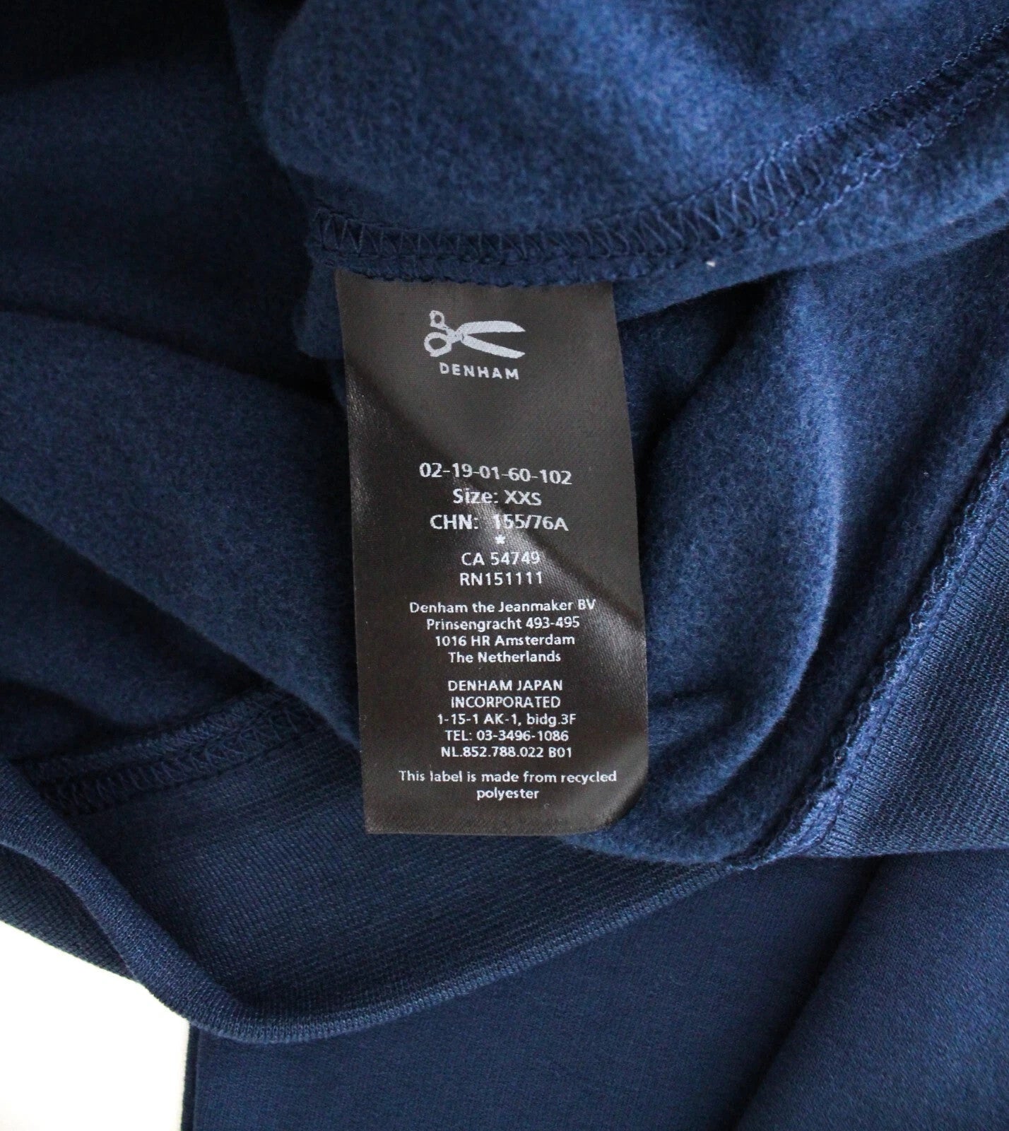 DENHAM Compass moteriški marškinėliai ilgomis rankovėmis, 2XS, mėlyni, tamprūs, laisvalaikio stiliaus 