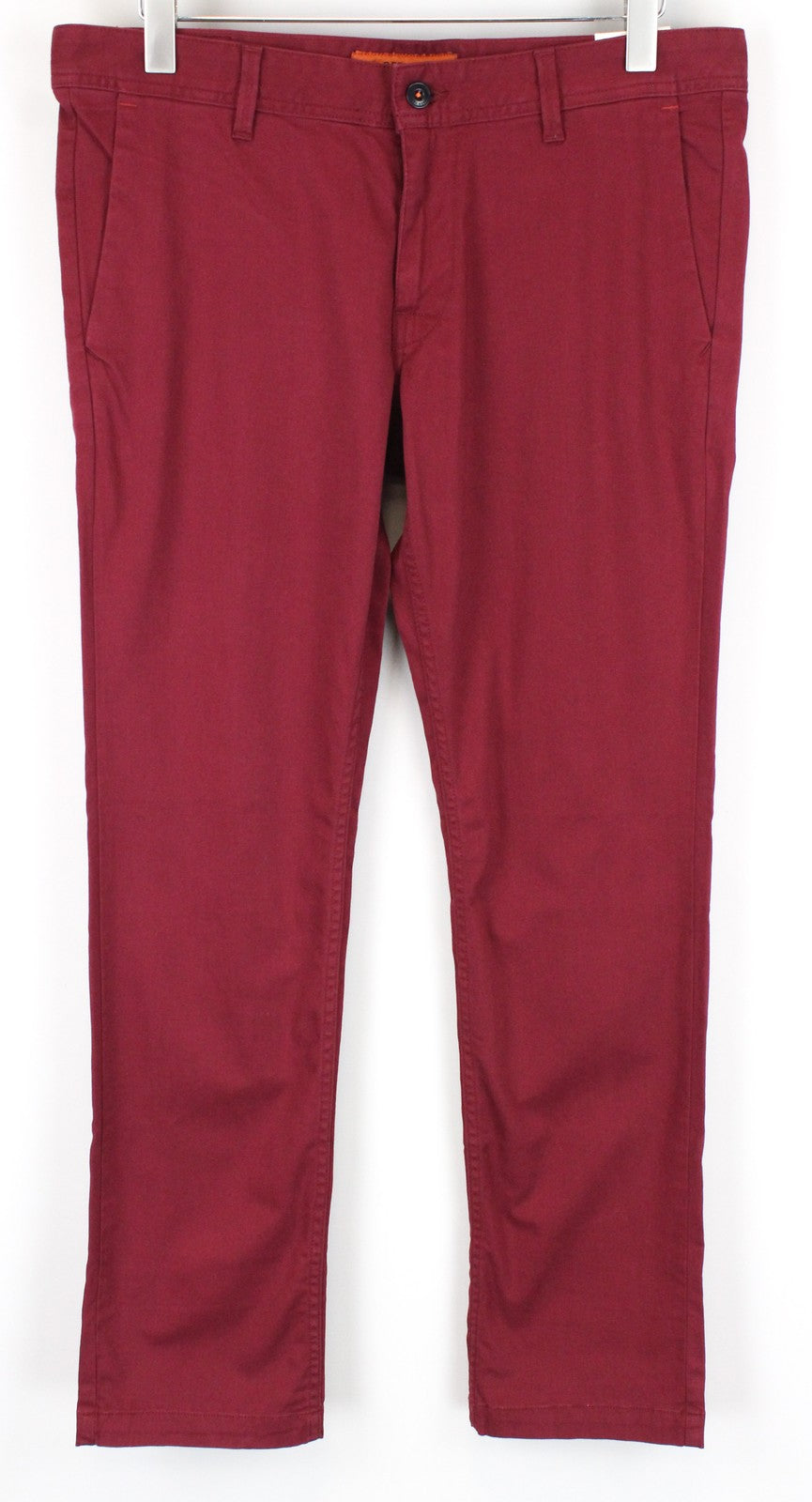 REPLAY Tom Men Trousers W33/L32 Red Cotton Stretch Regular Fit Stylish Pants