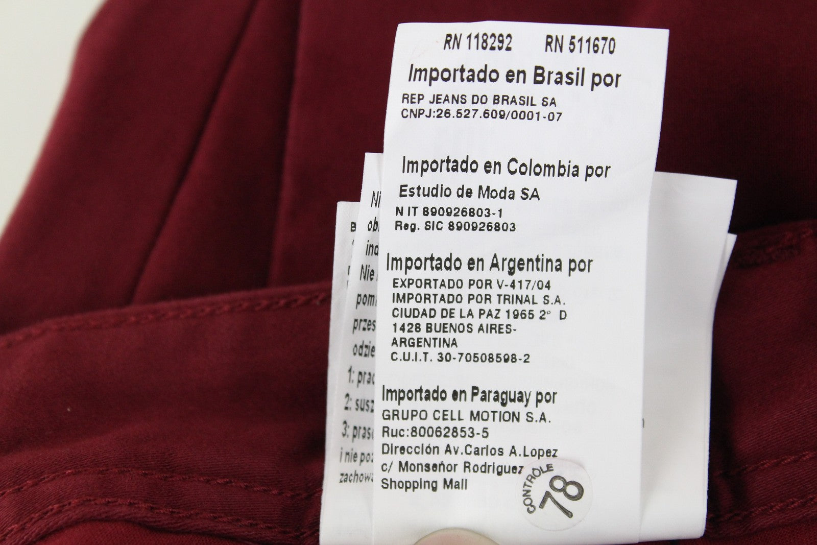 REPLAY Tom Men Trousers W33/L32 Red Cotton Stretch Regular Fit Stylish Pants