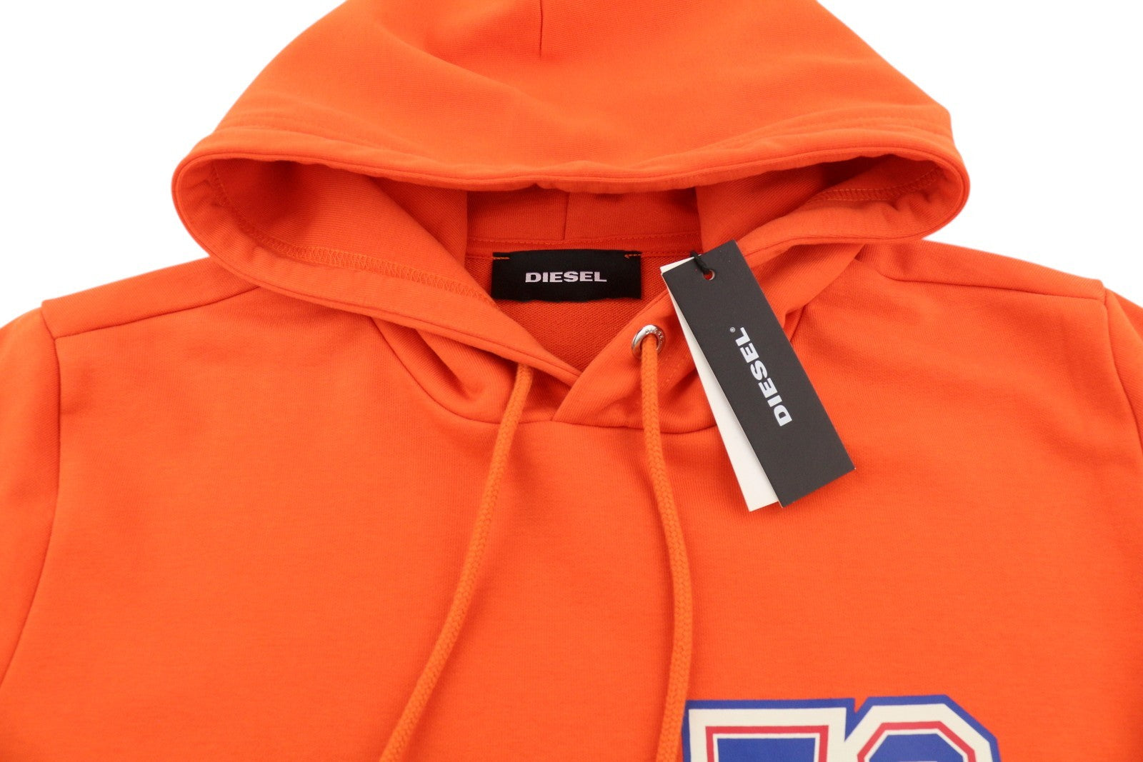 DIESEL S-Girk-Hood-K12 vyriškas džemperis su gobtuvu L dydžio, oranžinis, su kengūros kišene. RMK 130 €. 