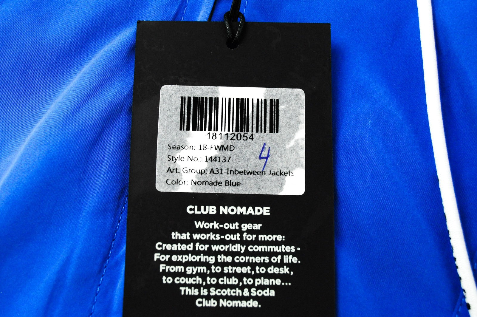SCOTCH &amp; SODA Club Nomade vyriška striukė ~XL mėlyna su gobtuvu ir laisvalaikio striukė ilgomis rankovėmis 