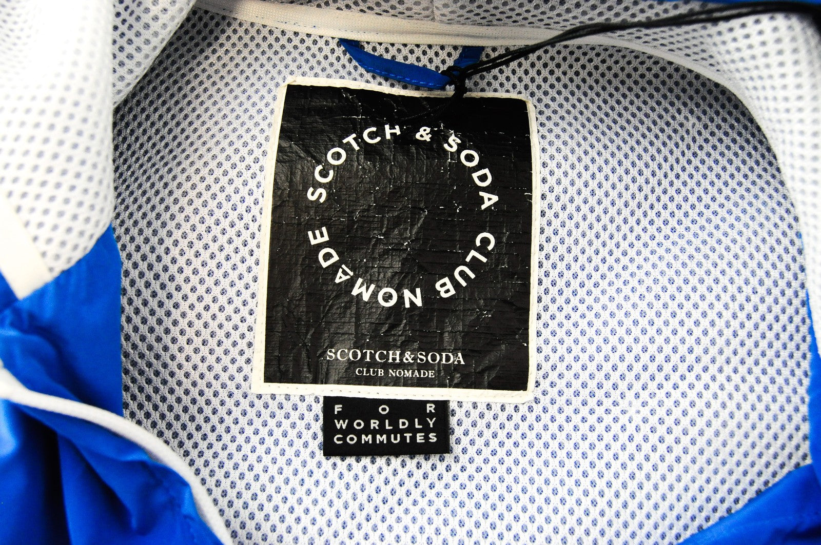 SCOTCH &amp; SODA Club Nomade vyriška striukė ~XL mėlyna su gobtuvu ir laisvalaikio striukė ilgomis rankovėmis 