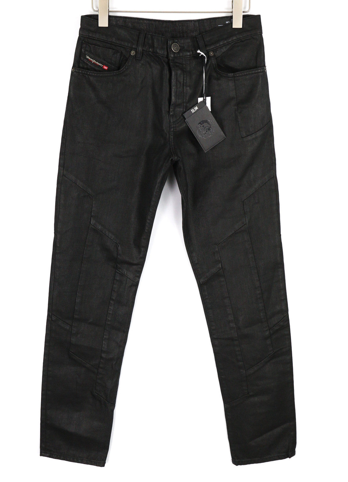 DIESEL D-Kras 0BFAX vyriški džinsai W30/L32 juodi, ploni, su kišenėmis sagomis, RRP 275 € 