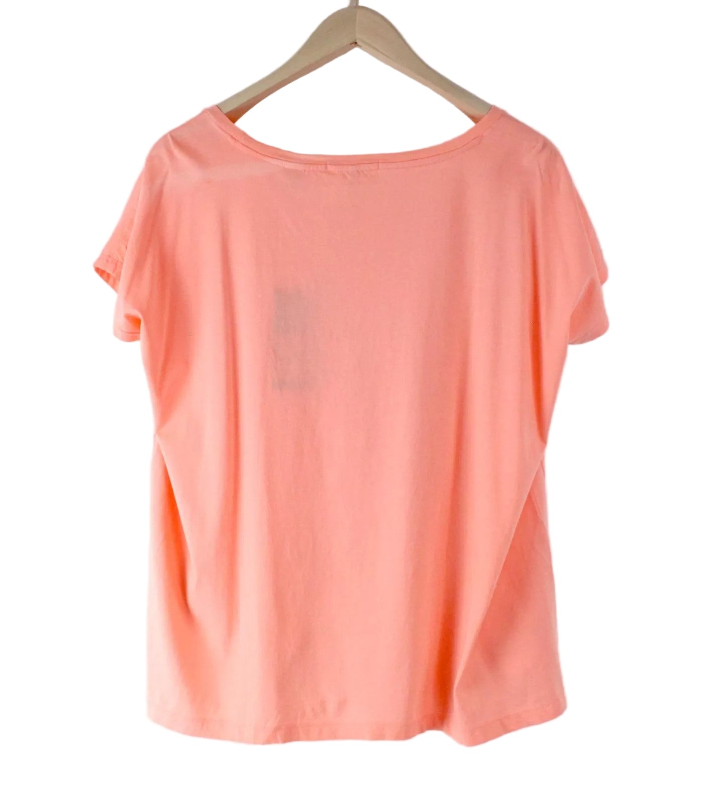 MAISON SCOTCH moteriški marškinėliai S rožiniai medvilniniai trumpomis rankovėmis megztiniai