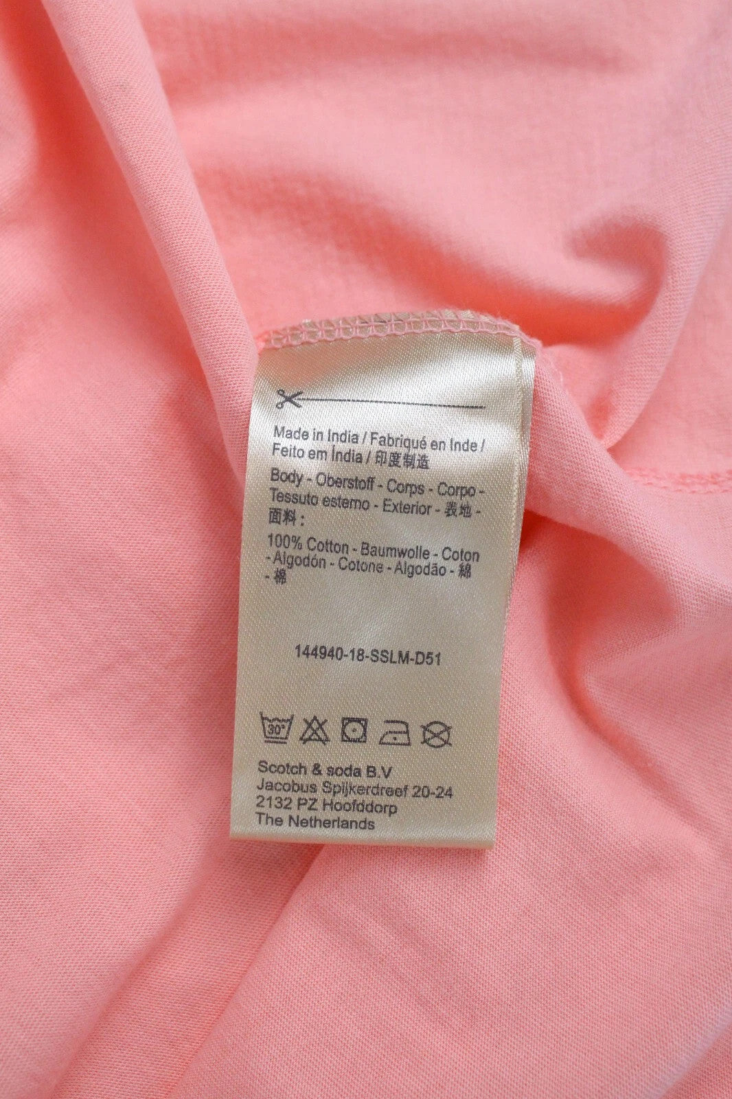 MAISON SCOTCH moteriški marškinėliai S rožiniai medvilniniai trumpomis rankovėmis megztiniai