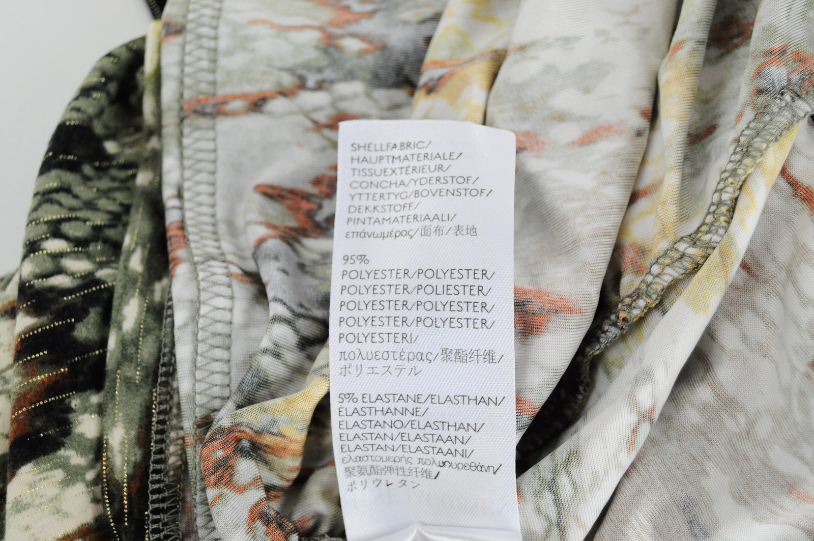 ILSE JACOBSEN Women Dress XL Green Snake Pattern Stretch Shiny Long Sleeve