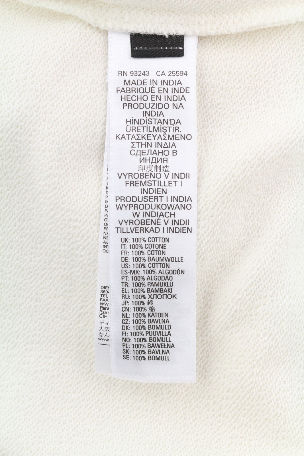 DIESEL S-Ginn-HS3 vyriškas džemperis M, baltas, megztinis apvalia kaklo iškirpte, priekinis logotipas, rekomenduojama kaina – 125 € 