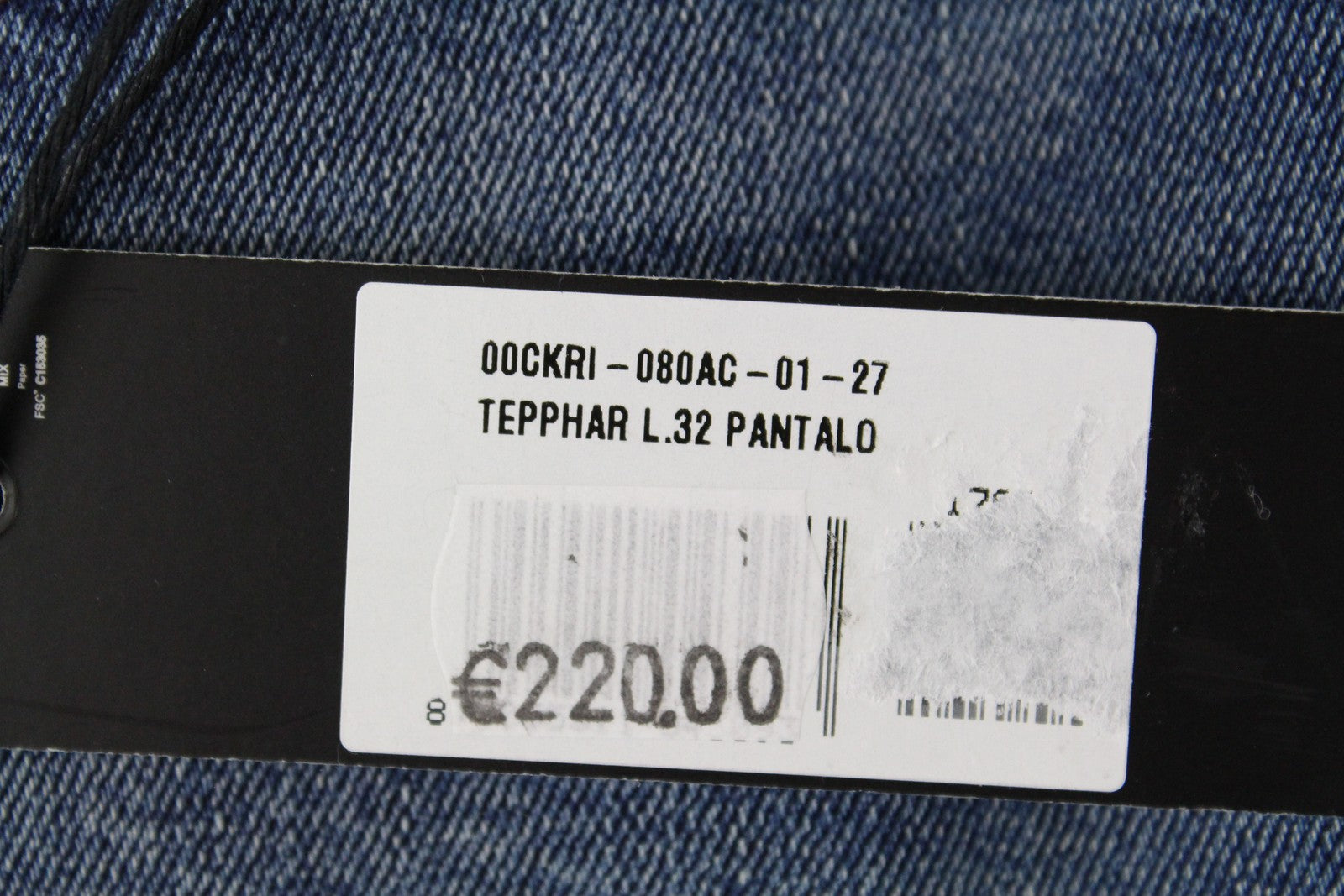 DIESEL Tepphar 080AC vyriški džinsai W27/L32 Slim morkų mėlynos spalvos, tamprios, plėšytos medvilnės 