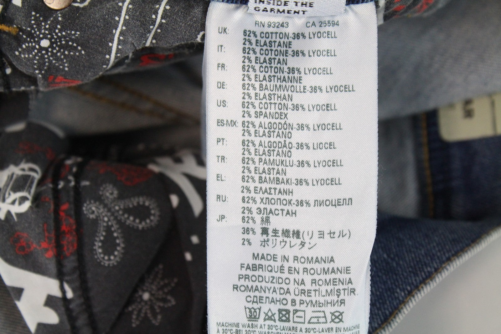 DIESEL Tepphar 080AC vyriški džinsai W27/L32 Slim morkų mėlynos spalvos, tamprios, plėšytos medvilnės 