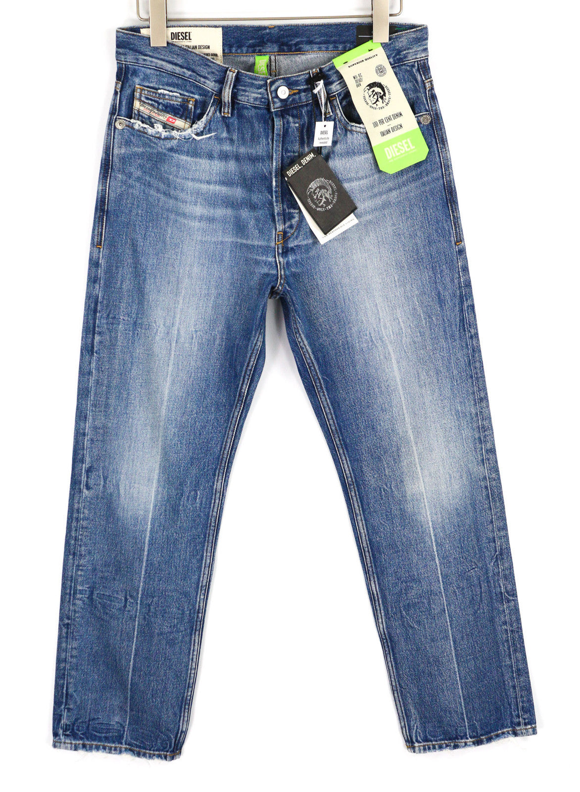 DIESEL D-Macs 09A25 vyriški džinsai W30/L30 tiesaus kirpimo, skalbto džinso imitacijos, rekomenduojama kaina – 250 € 