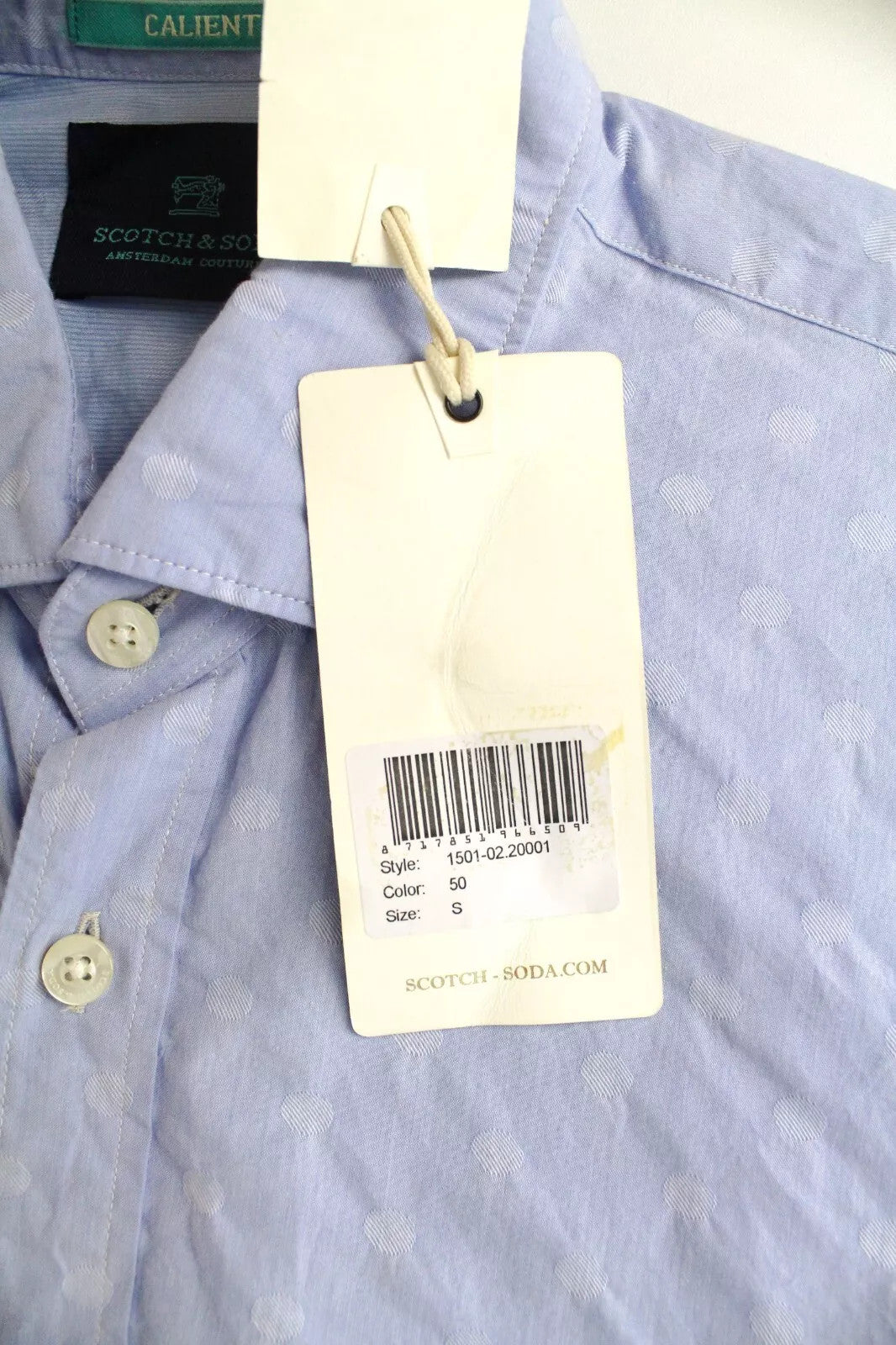 SCOTCH & SODA Ams Couture Men's Shirt S Blue Cotton Long Sleeve Dot