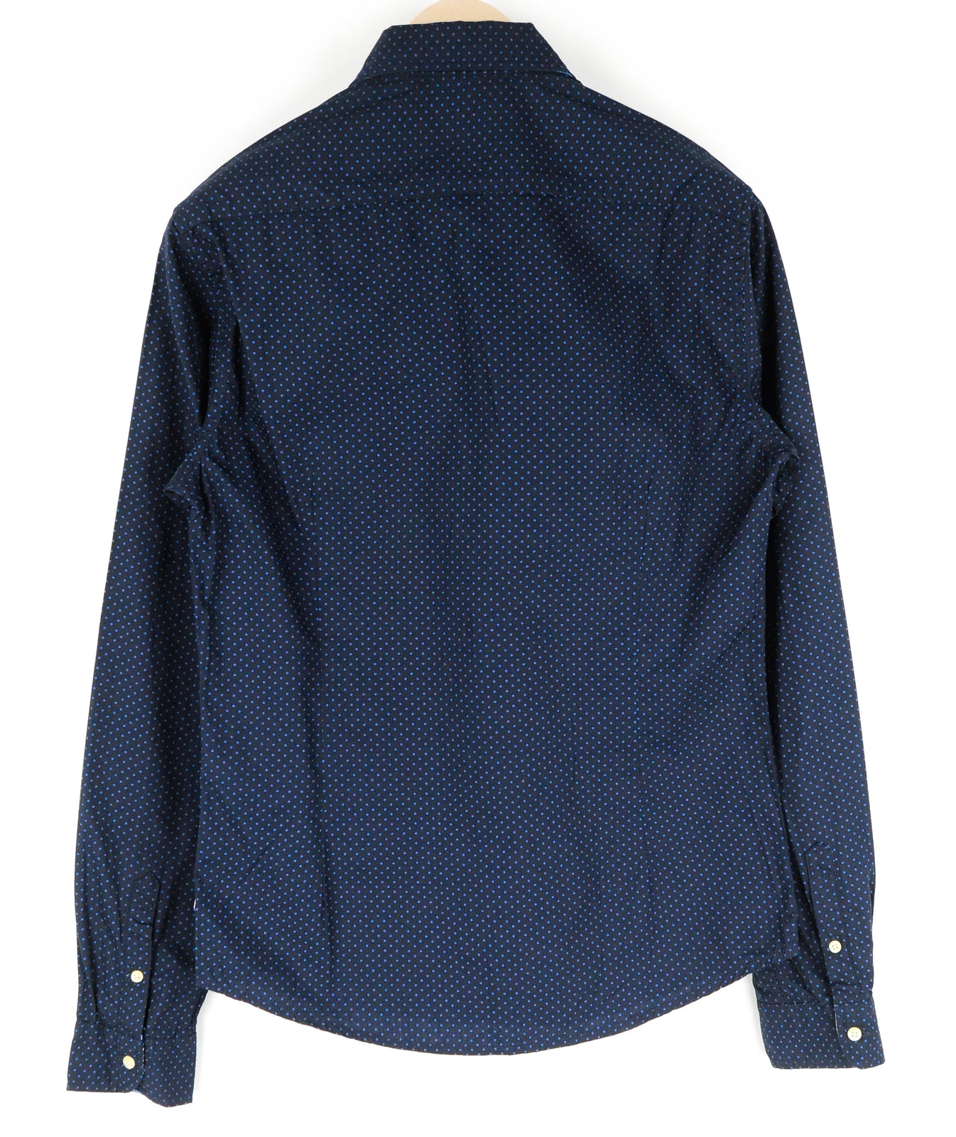SCOTCH & SODA Men's Navy Shirt S Cotton Dot Pattern Long Sleeve Smart Casual