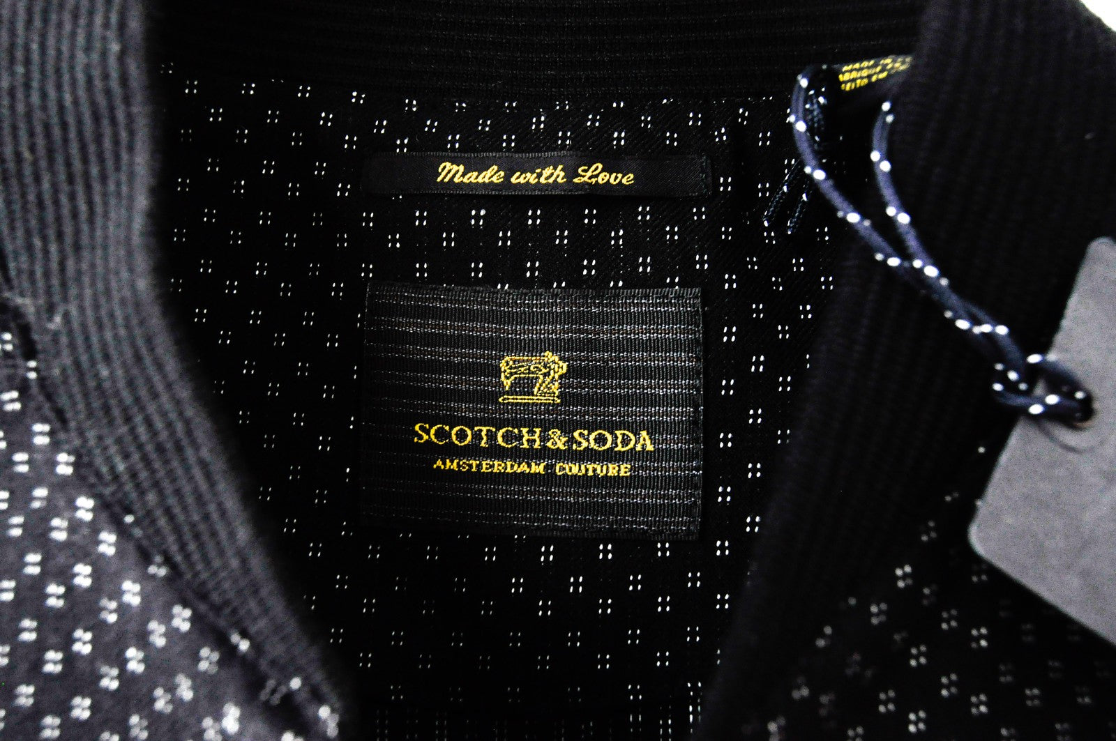 SCOTCH &amp; SODA Ams Couture vyriška striukė, juoda, vilnos mišinio rašto, ilgomis rankovėmis, S dydžio 