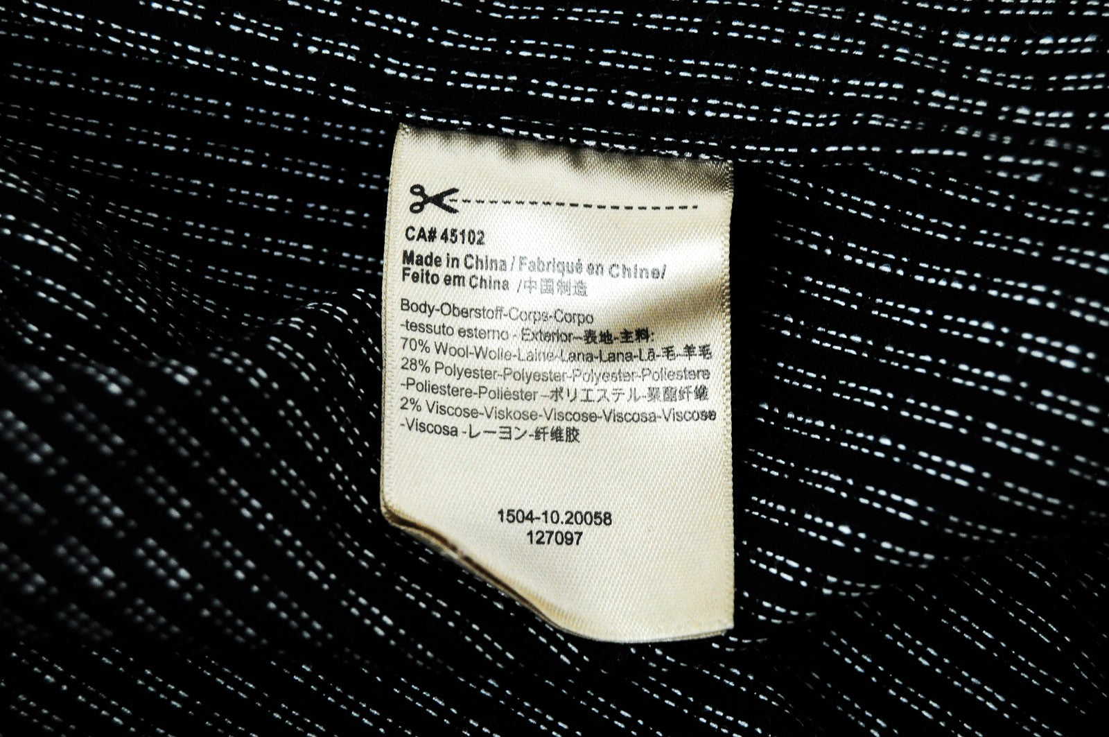 SCOTCH &amp; SODA Ams Couture vyriška striukė, juoda, vilnos mišinio rašto, ilgomis rankovėmis, S dydžio 