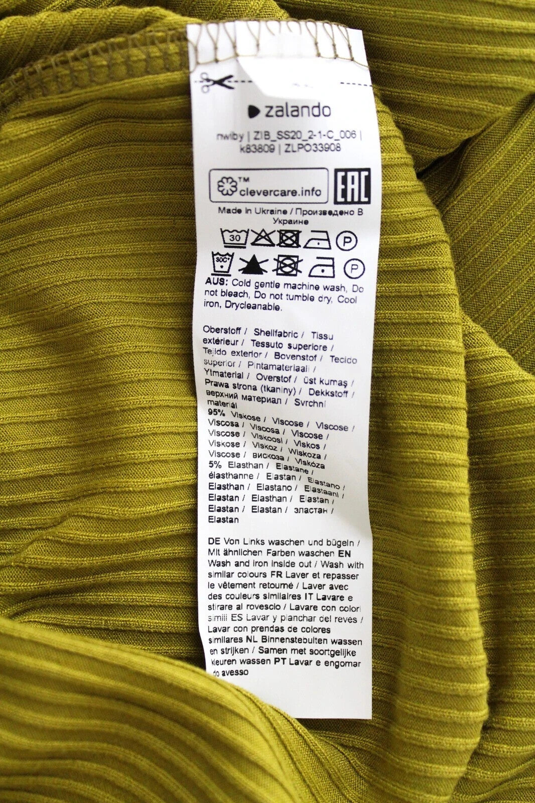 ZIGN Women's Dress UK18 Olive Green Long Sleeve Ribbed Stretch Pullover