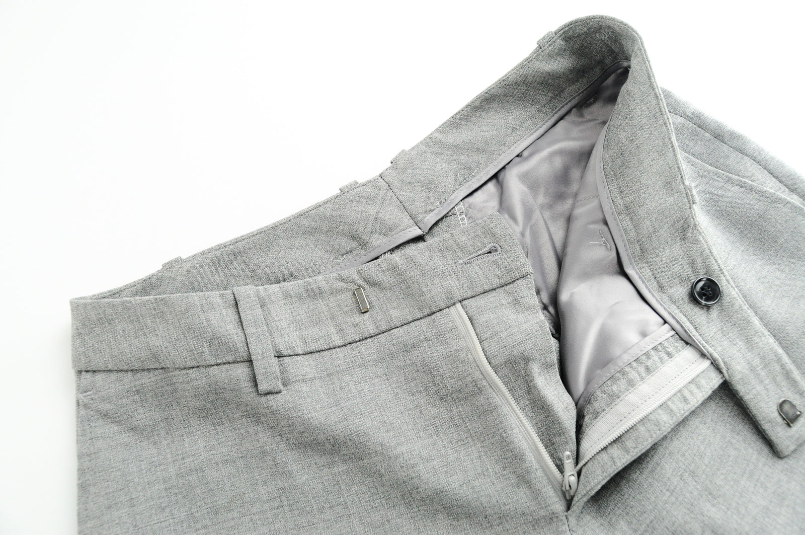 SUISTUDIO Robin Women's Grey Trousers UK8S Classic Pleated Pure Wool Formal Wear