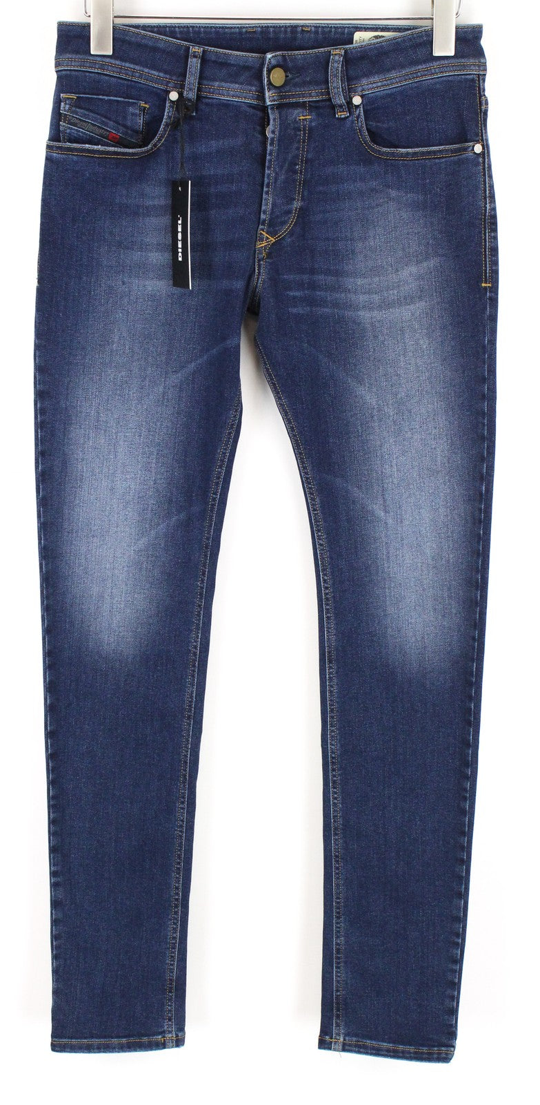 DIESEL Sleenker 086AJ vyriški džinsai W29/L32 Slim Skinny mėlyni, tamprūs medvilniniai džinsai 