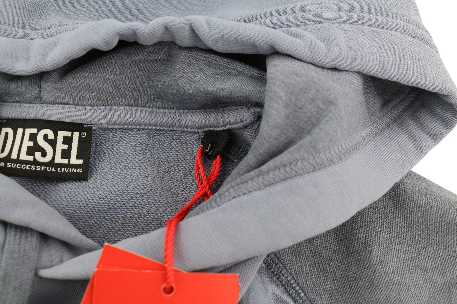 DIESEL S-Girlan-Hood vyriškas džemperis su gobtuvu, L dydžio, mėlynas, megztinis su kengūros kišene, RRP195