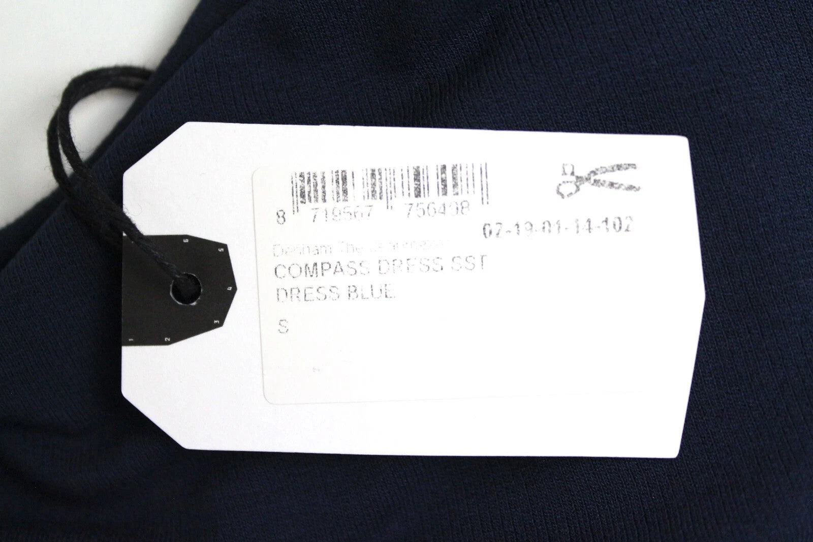 DENHAM „Compass“ moteriška suknelė S dydžio, mėlyna, trumpomis rankovėmis, apvaliu kaklu, tampri 