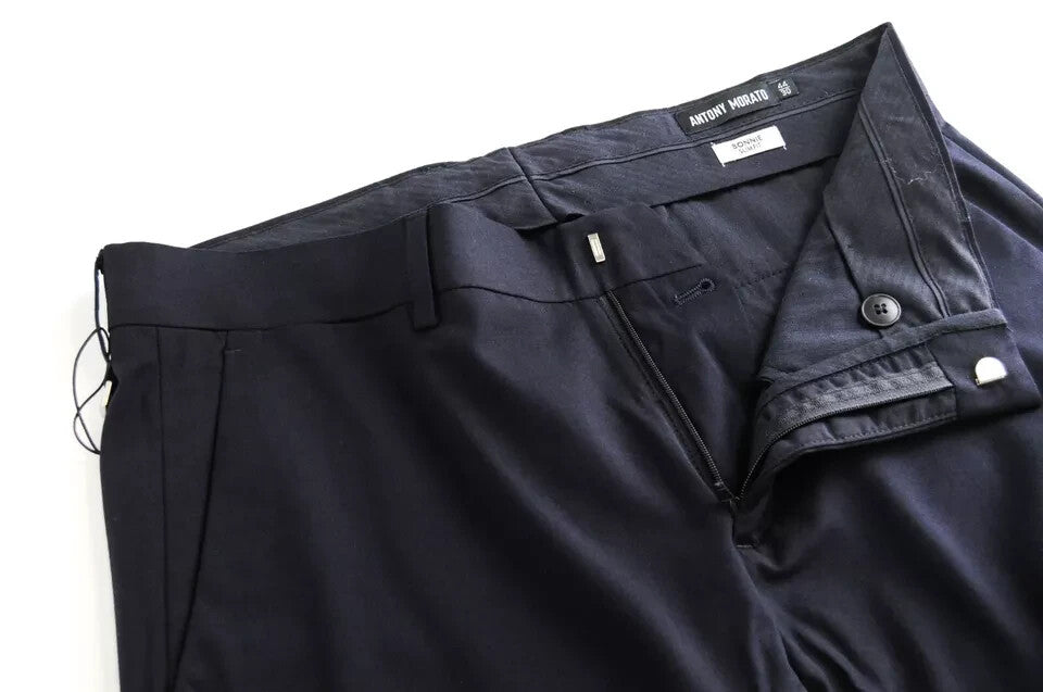 ANTONY MORATO Bonnie Men's Trousers UK30 Navy Slim Fit Pleated Wool Blend