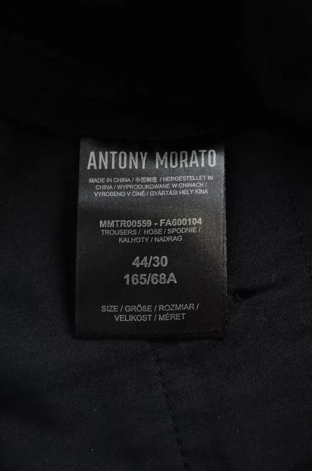 ANTONY MORATO Bonnie Men's Trousers UK30 Navy Slim Fit Pleated Wool Blend