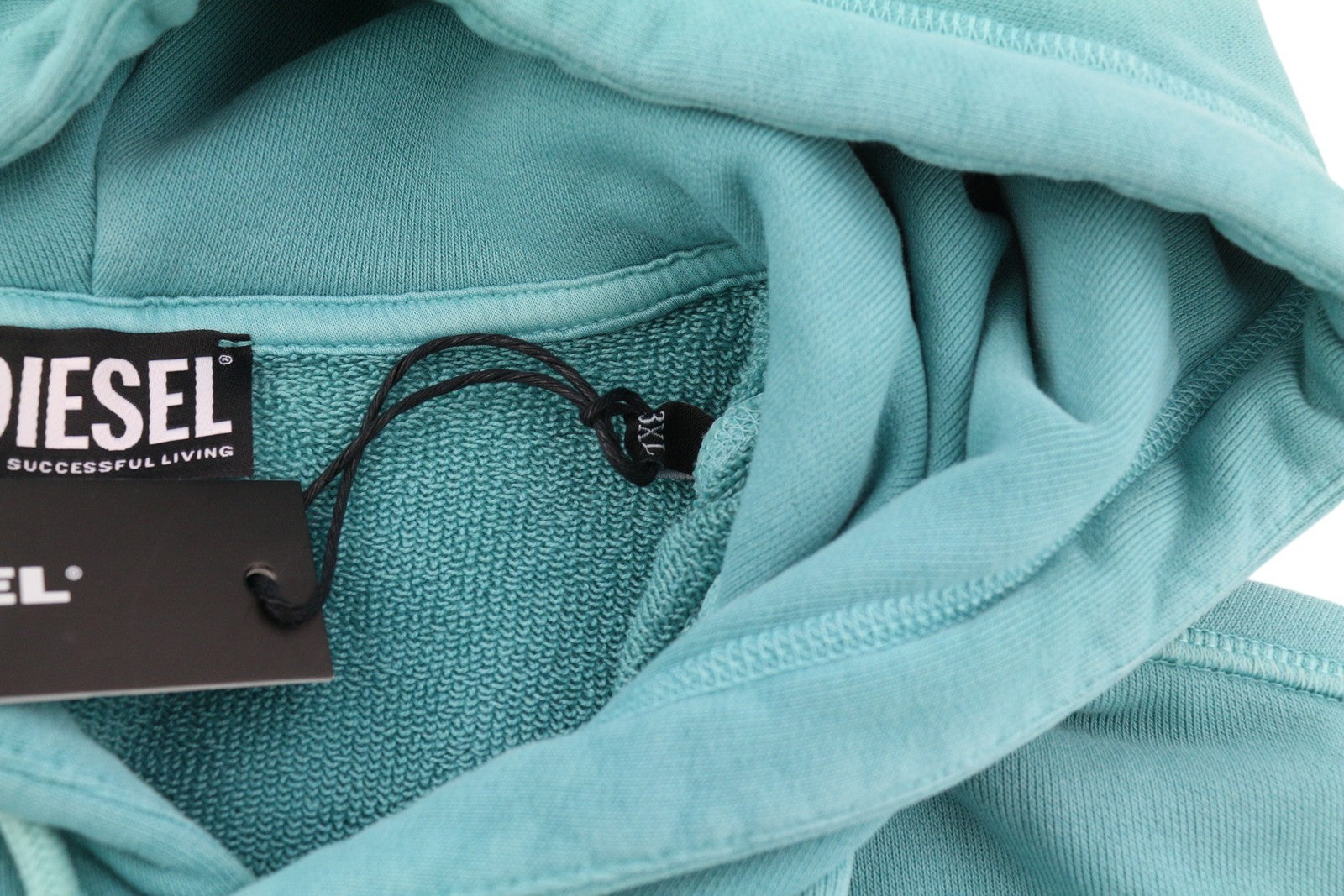 DIESEL S-Girk-Hood-B6 vyriškas džemperis su gobtuvu, 3XL dydis, mėlynas, su kengūros kišene, rekomenduojama kaina – 195 € 