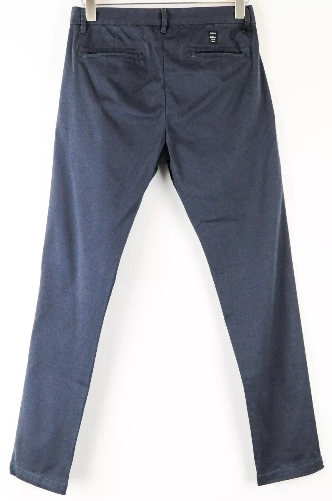 REPLAY Men's Trousers 30 Blue Slim Fit Cotton Stretch Casual Slit Pocket