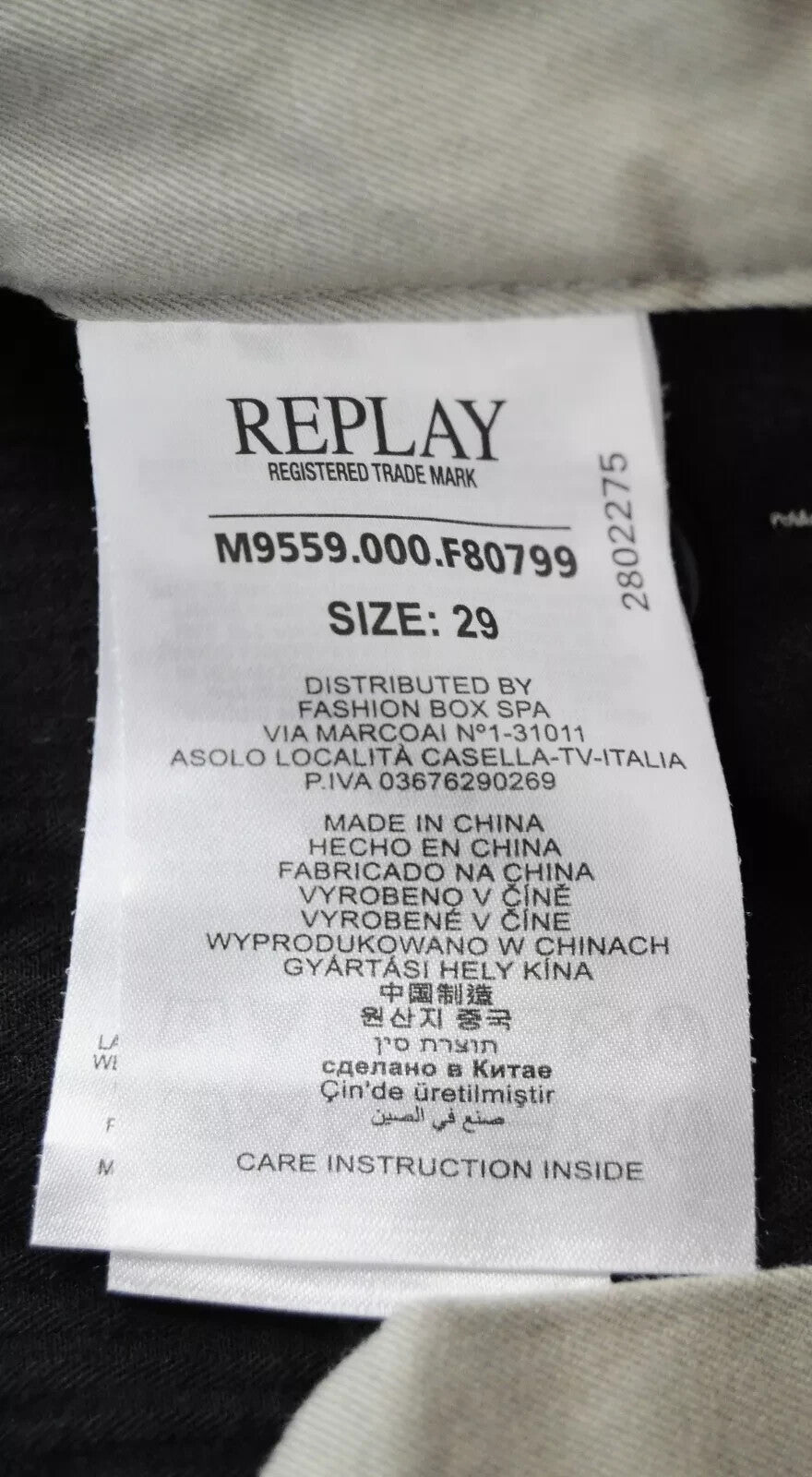 REPLAY Men's Trousers 29 Light Brown Slim Fit Cotton Stretch Button-Fly