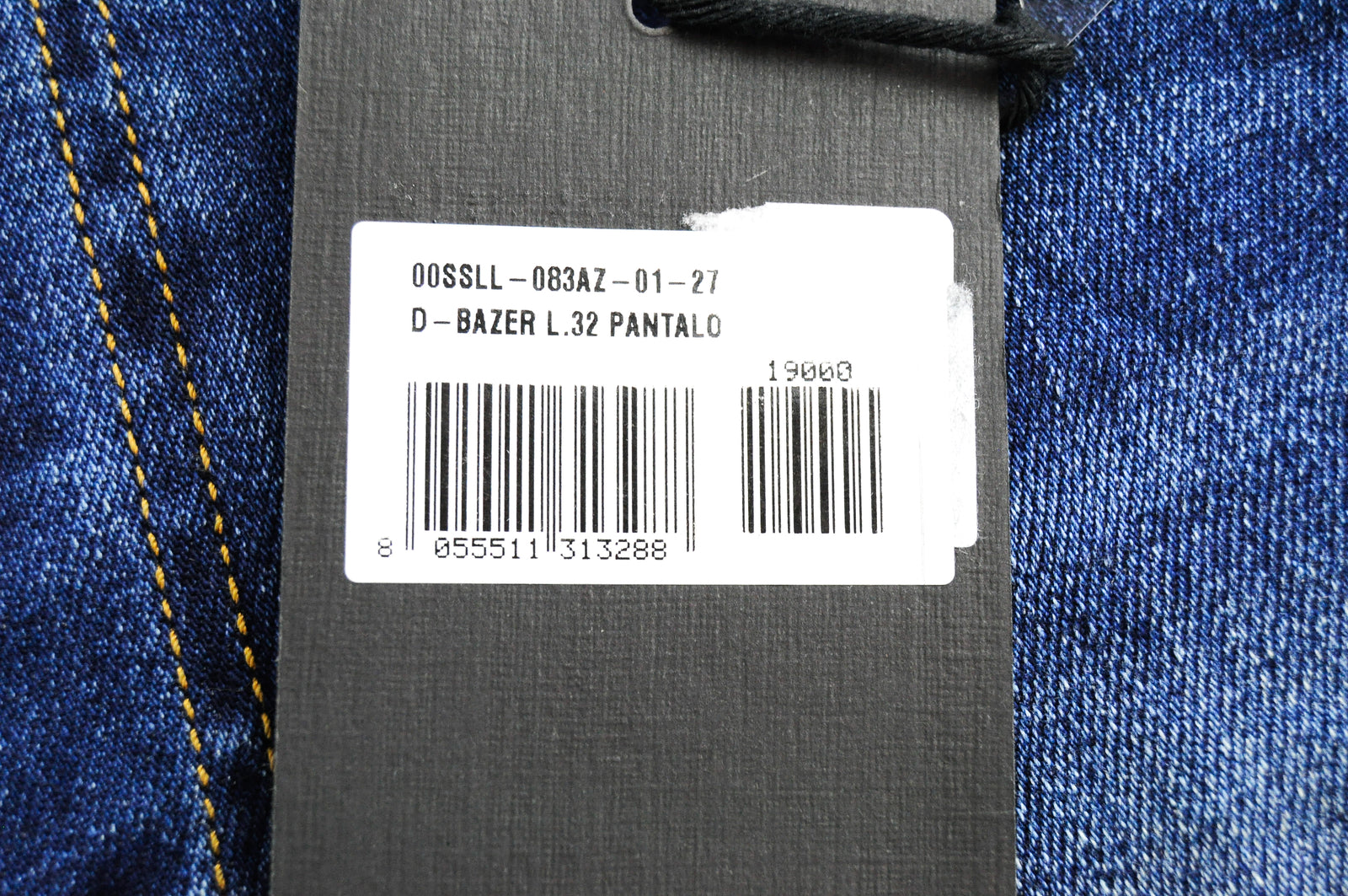 DIESEL D-Bazer 083AZ vyriški mėlyni džinsai W27/L32 siaurėjantys, plėšyti medvilniniai tamprūs džinsai 