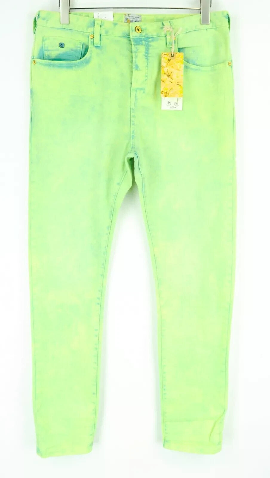SCOTCH & SODA Steele Men's Jeans W33/L34 Super Slim Green Dyed Button-Fly