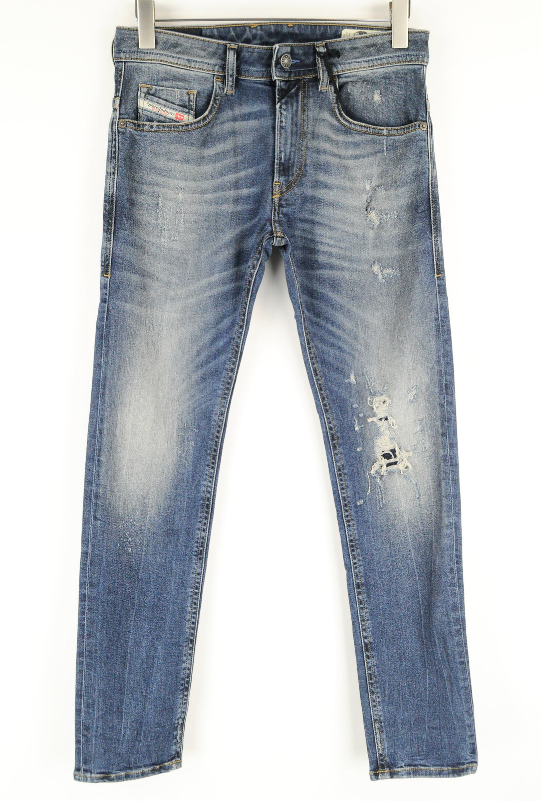 DIESEL Thommer 083AC vyriški mėlyni džinsai W28/L30 Slim Skinny skalbtos medvilnės tamprės 