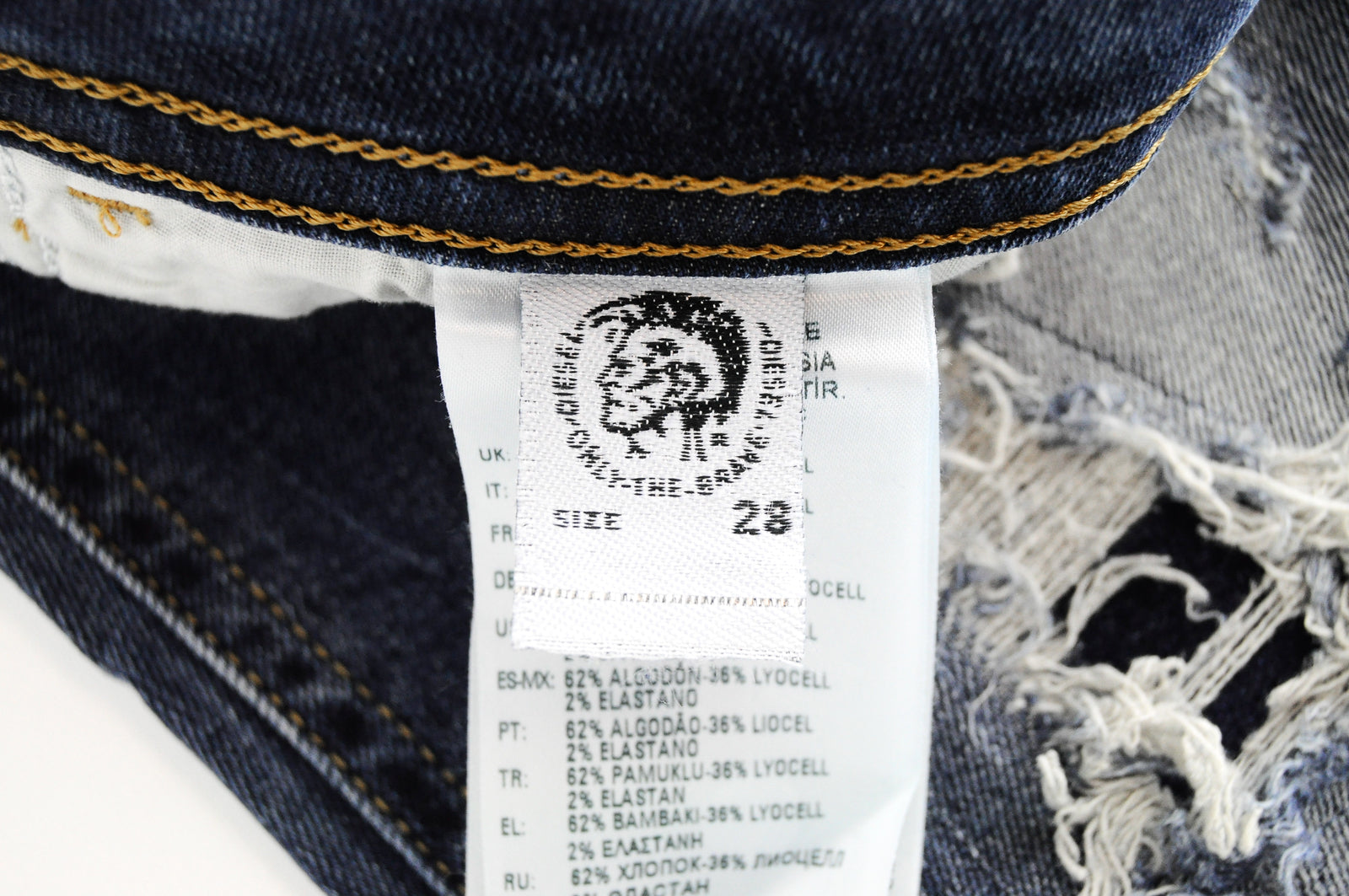 DIESEL Thommer 083AC vyriški mėlyni džinsai W28/L30 Slim Skinny skalbtos medvilnės tamprės 