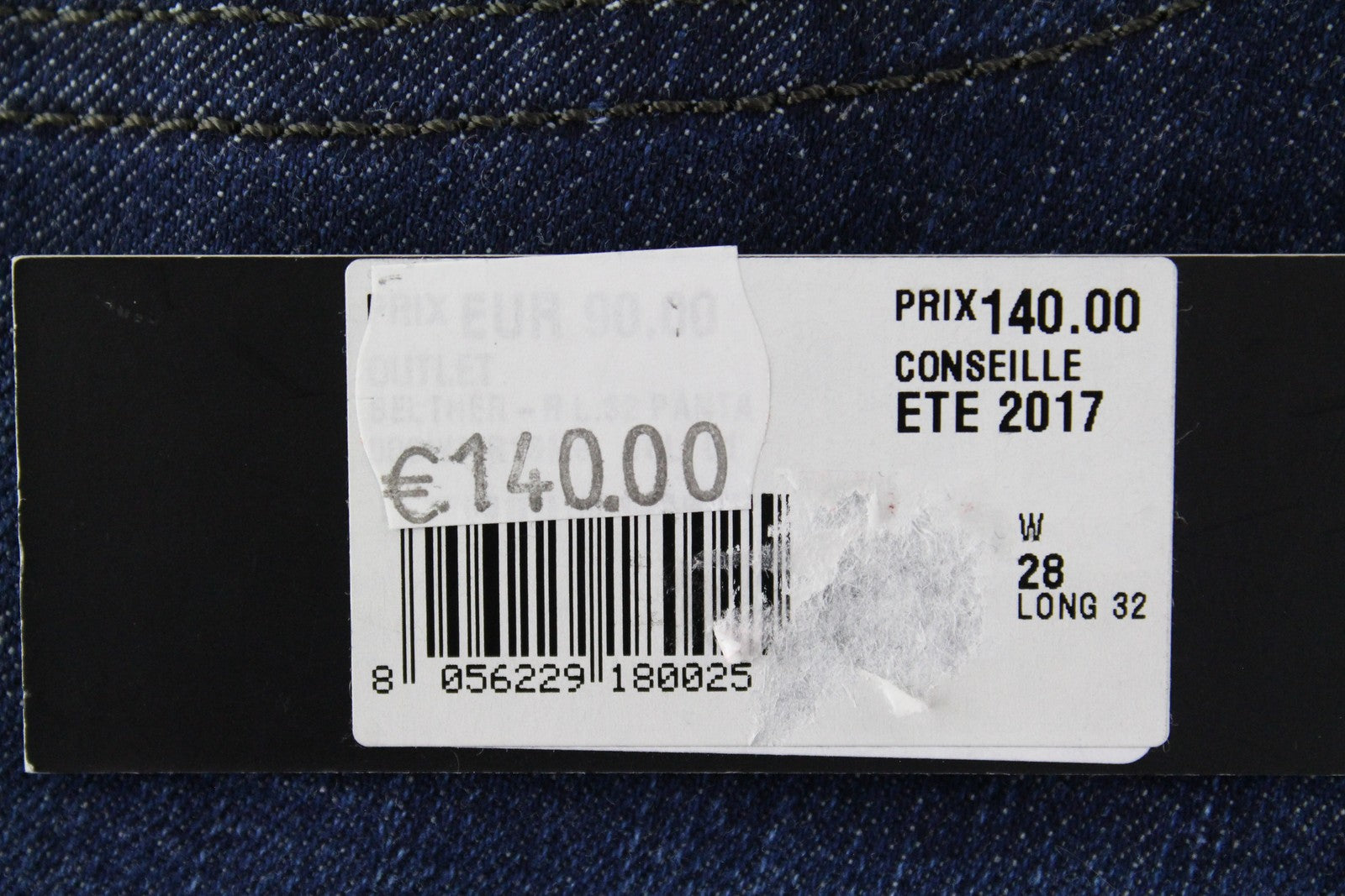 DIESEL Belther-R R13M8 vyriški džinsai W28 L32 Slim Tapered, tamprios medvilnės, mėlynos spalvos 
