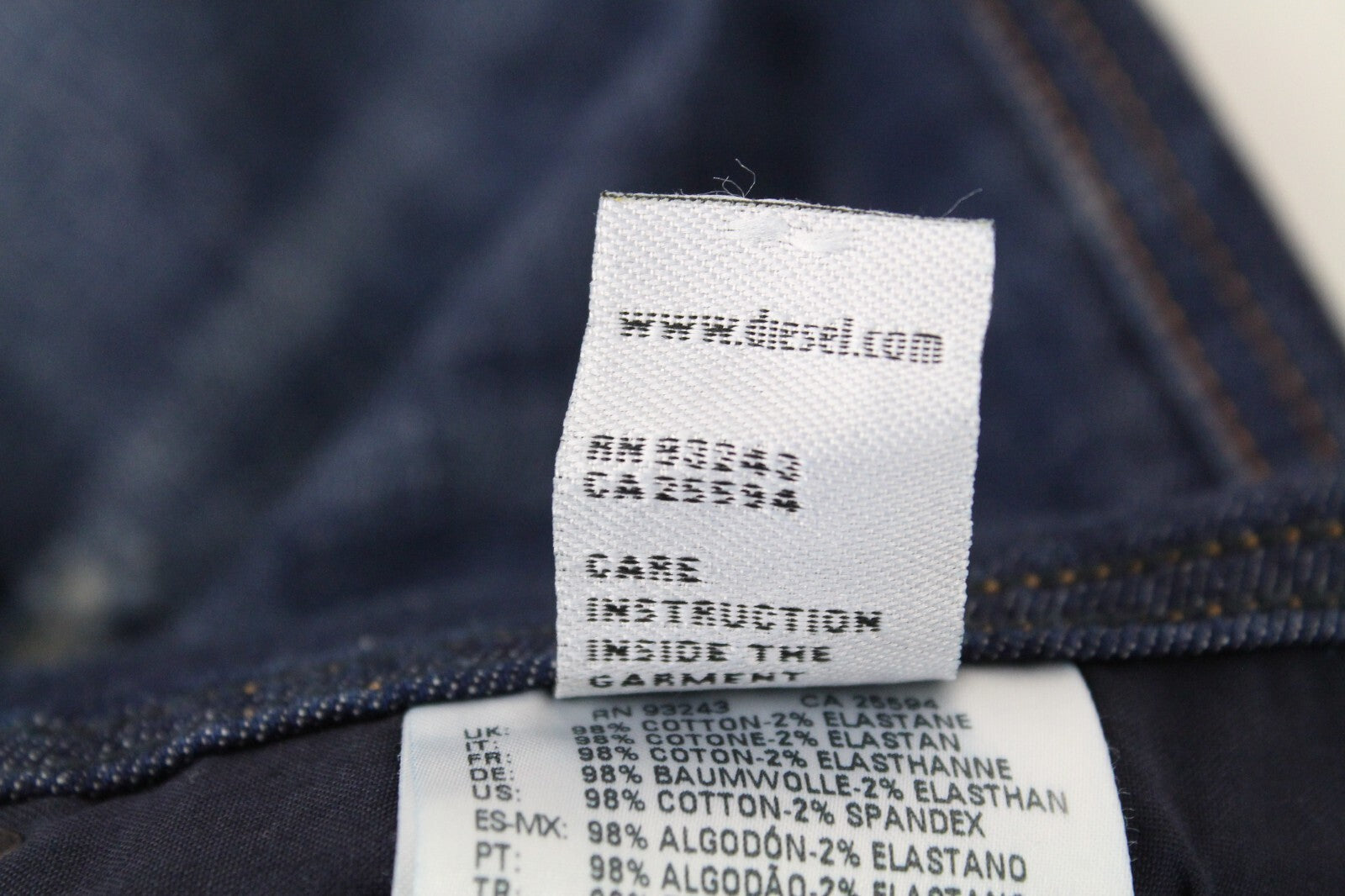 DIESEL Tepphar R7NA8 vyriški mėlyni džinsai W29/L32 Slim morkų spalvos skalbtos medvilnės tamprės 