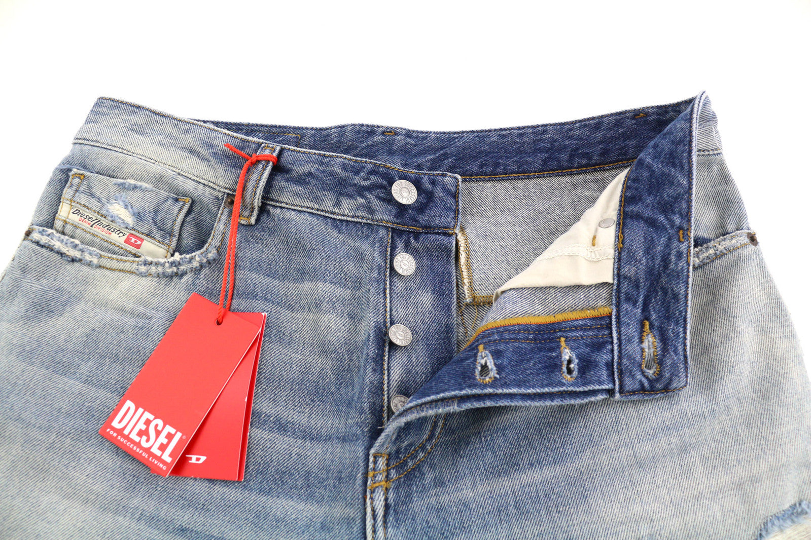 DIESEL D-Rekiv-Z 09C90 vyriški džinsai W32/L34, plėšyti, tiesūs, skalbti, rekomenduojama kaina – 295 € 