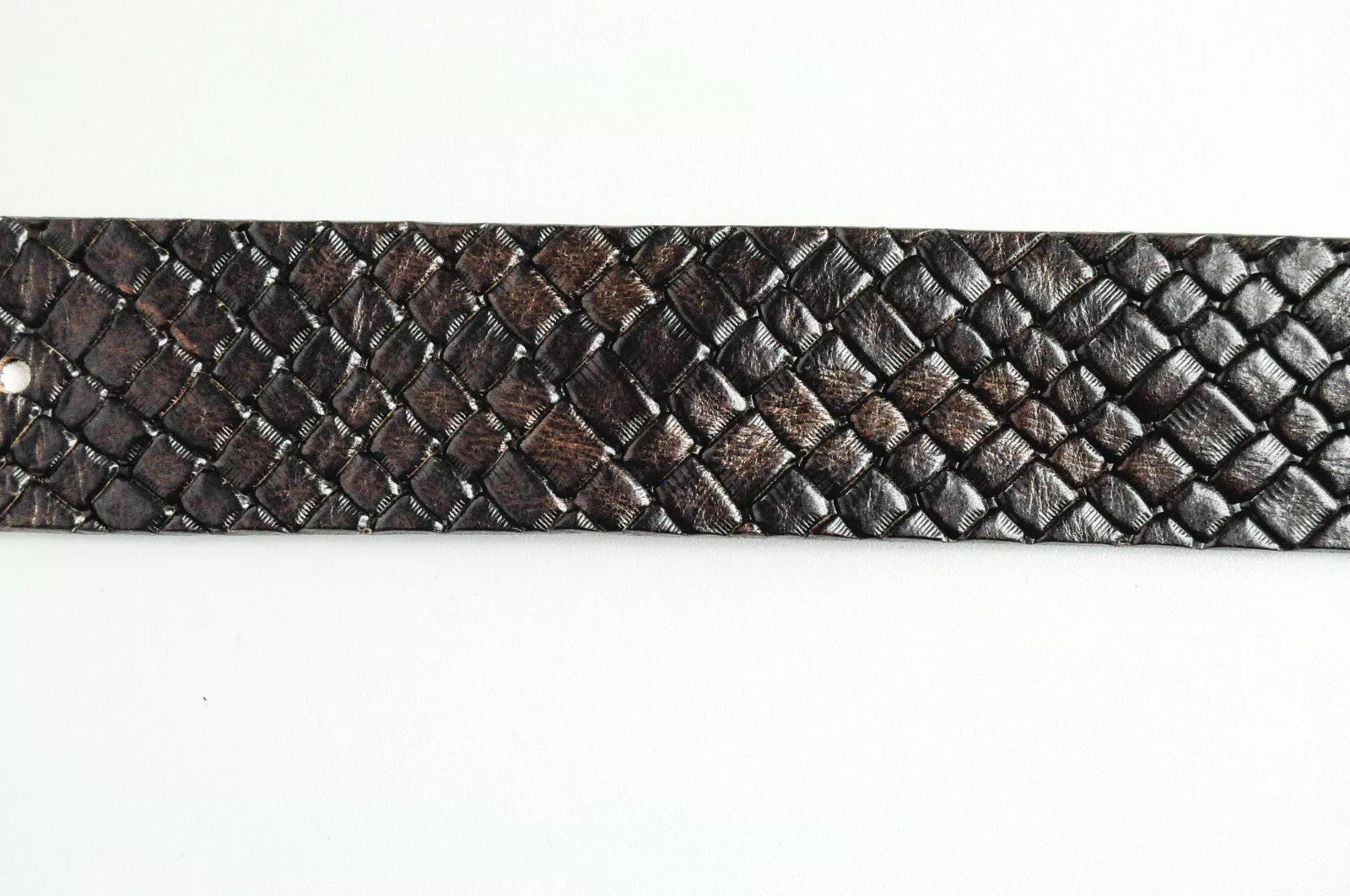 REPLAY vyriškas diržas 85 cm kvadratiniais galais rudas karvės odos raštuotas sagtis 