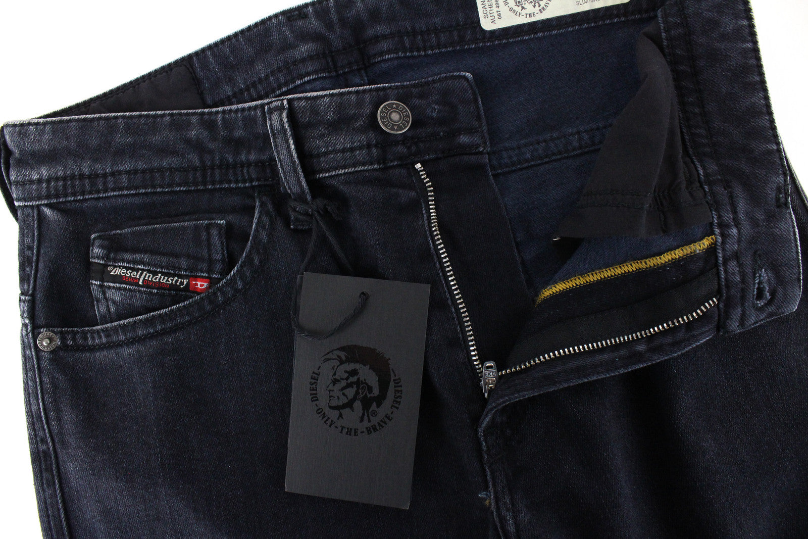 DIESEL Thommer 084NK Men's Black Jeans W27 Slim Fit Washed Cotton Stretch Denim