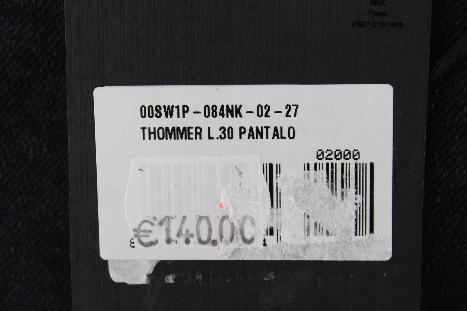 DIESEL Thommer 084NK Men's Black Jeans W27 Slim Fit Washed Cotton Stretch Denim