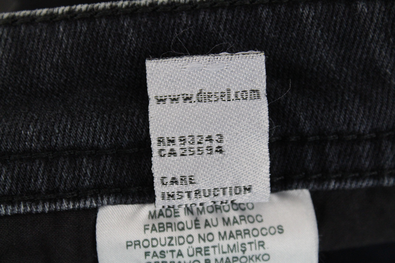 DIESEL Thommer 084NK Men's Black Jeans W27 Slim Fit Washed Cotton Stretch Denim