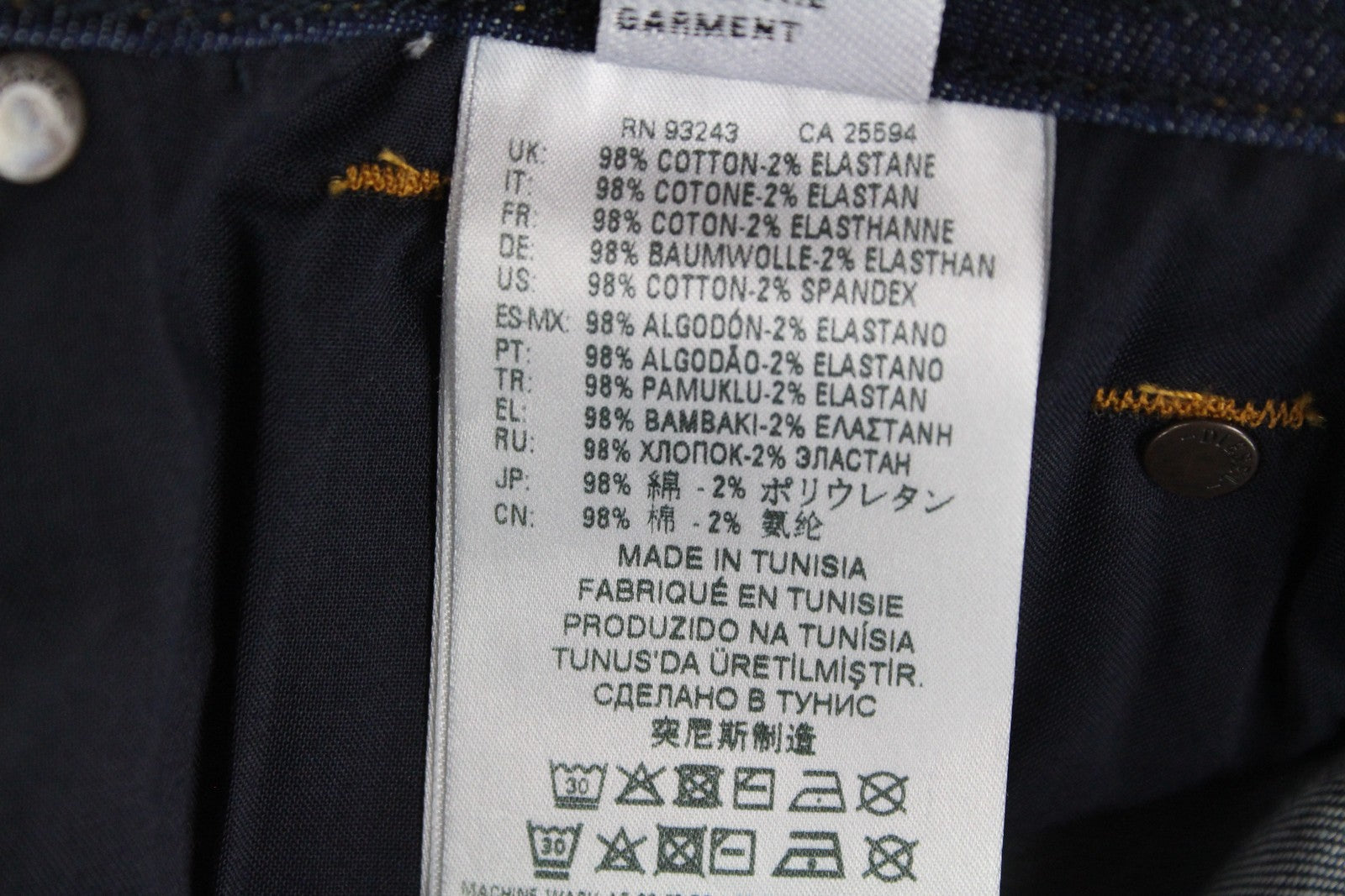 DIESEL Waykee R7NA8 vyriški džinsai W30 L30 tiesūs skalbtos medvilnės mėlyni džinsai 