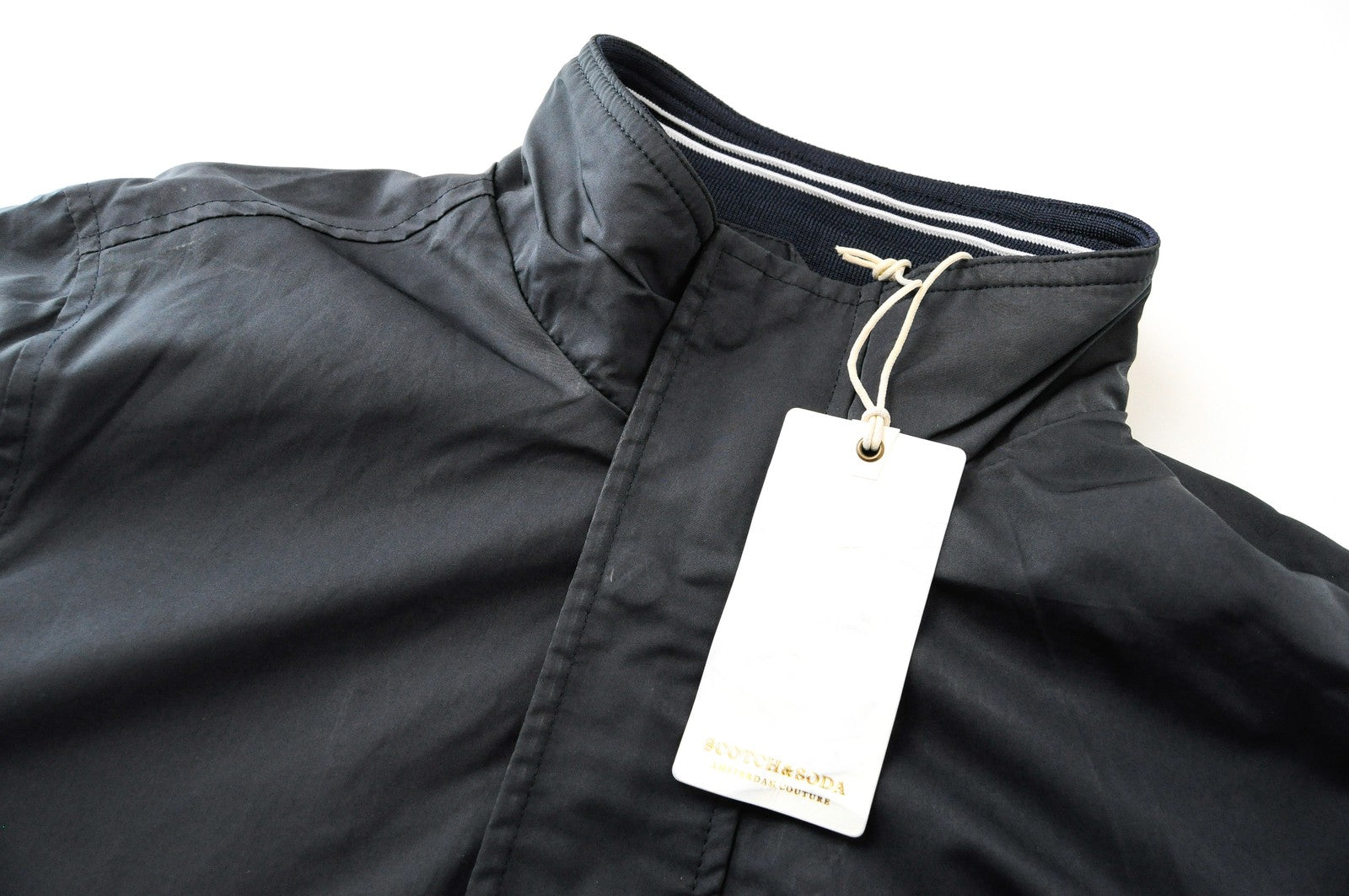 SCOTCH &amp; SODA Ams Couture vyriška striukė M tamsiai pilka lengva striukė su užtrauktuku 