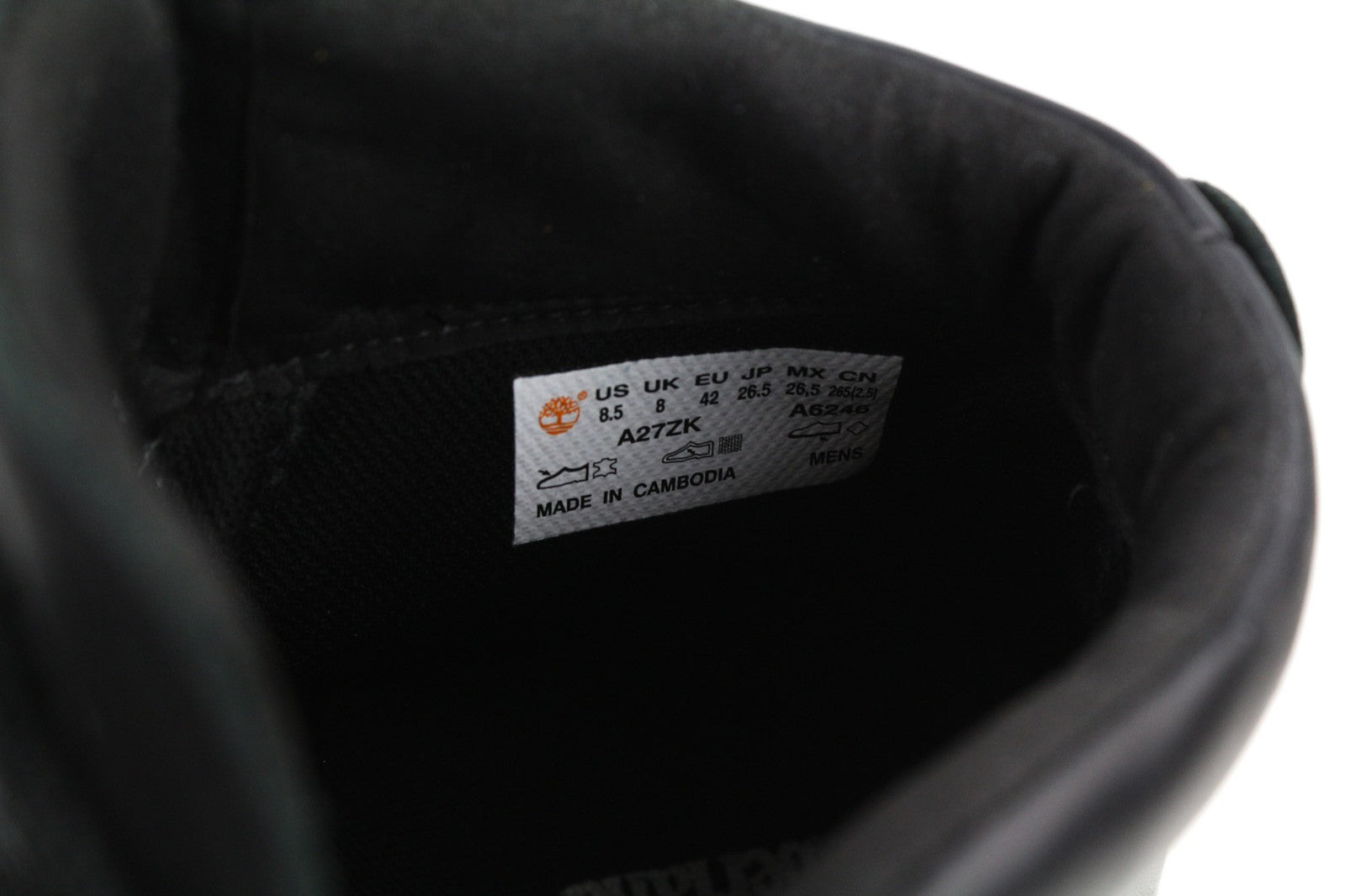 TIMBERLAND A27ZK vyriški batai, juodi, odiniai, vandeniui atsparūs, su logotipu, 42 dydžio. 