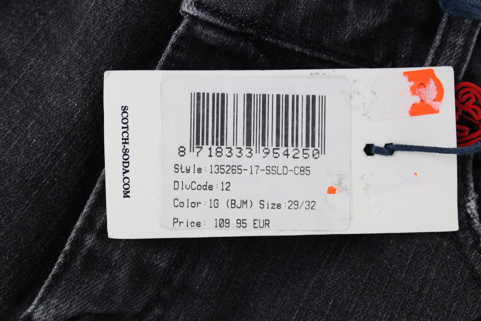 „SCOTCH &amp; SODA Supreme“ moteriški džinsai W29/L32 Slim Straight Fit pilkos medvilnės tamprės 