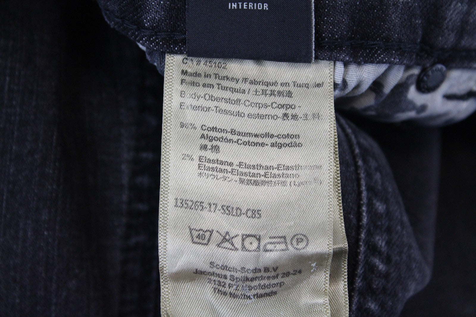 „SCOTCH &amp; SODA Supreme“ moteriški džinsai W29/L32 Slim Straight Fit pilkos medvilnės tamprės 