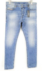 DIESEL Tepphar 0842H vyriški džinsai W33/L32 Slim Carrot Fit šviesiai mėlyni, tamprūs 