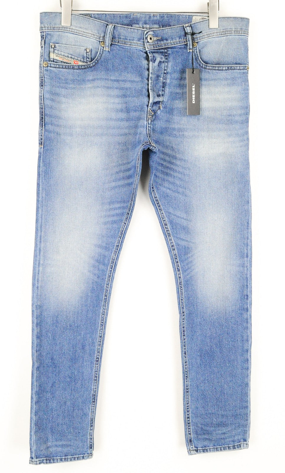 DIESEL Tepphar 0842H vyriški džinsai W33/L32 Slim Carrot Fit šviesiai mėlyni, tamprūs 